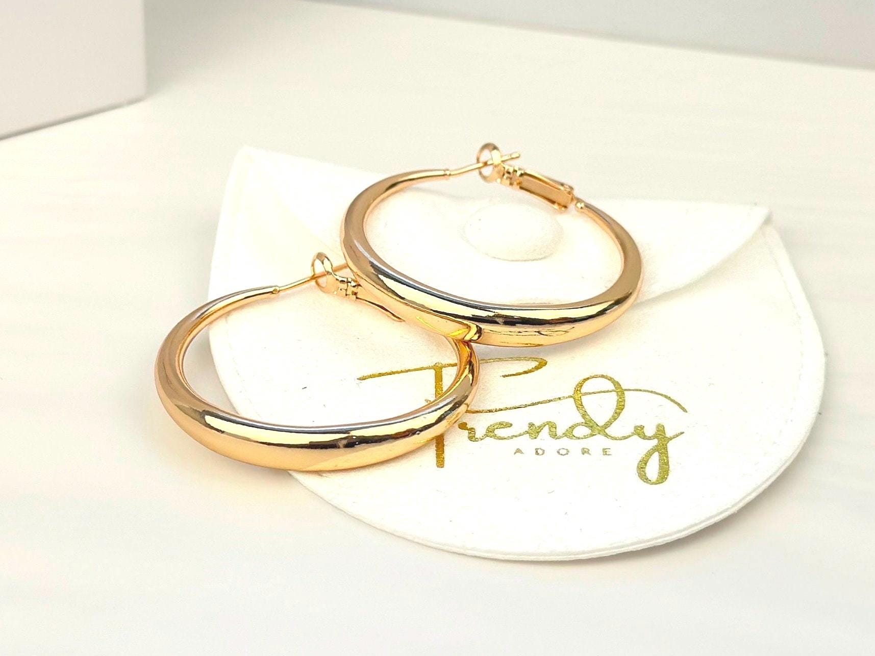 Gold Hoop Earrings with Handwritten Note, Custom Message Summer Earring for Women, Perfect Anniversary Birthday Jewelry Gift for Girlfriend - 2nd Image