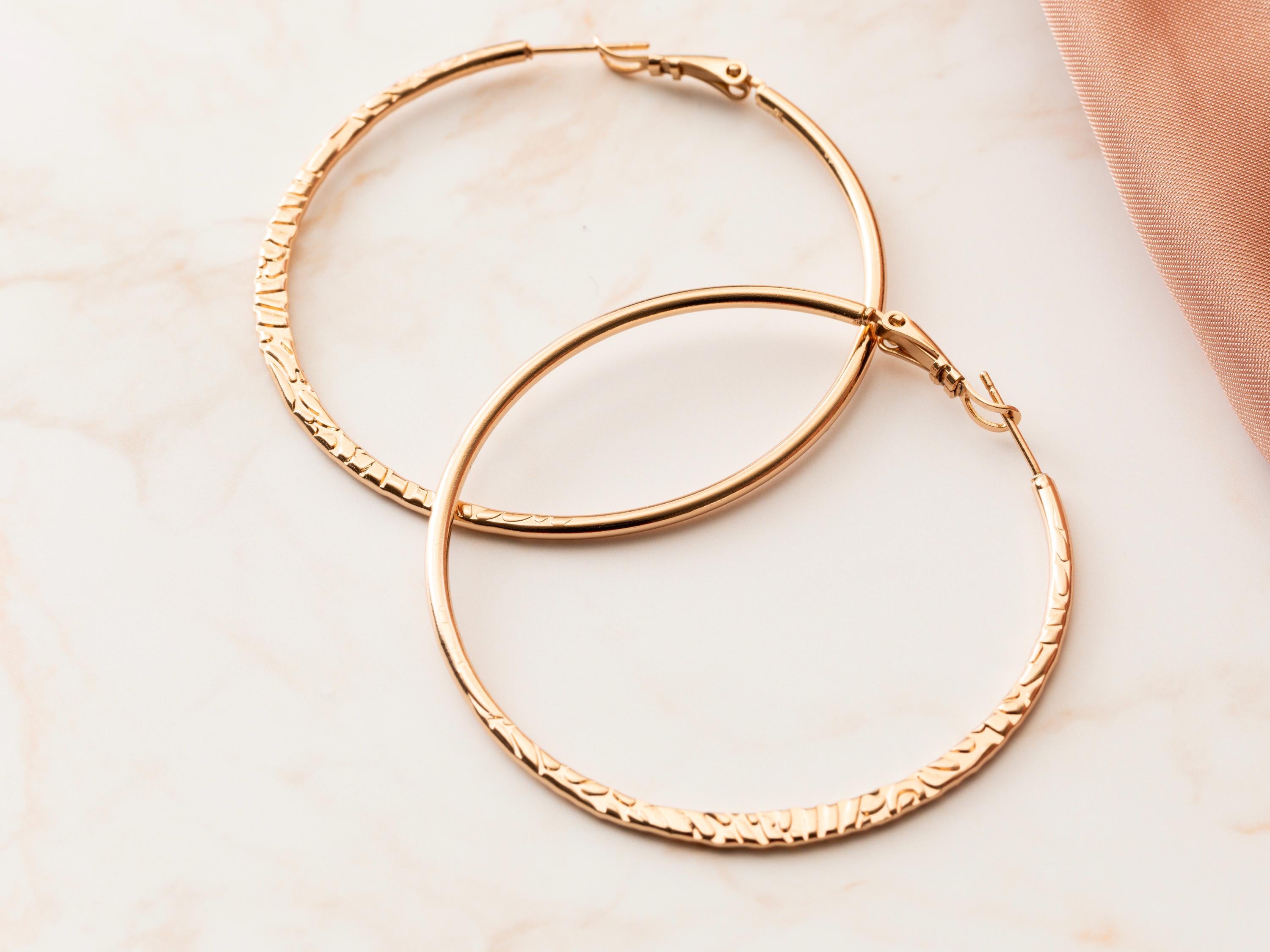 Large Gold Hoop Earring with Handwritten Message, Oversized Statement Jewelry, 14k gold filled Earrings, Bold Fashion Earring Gift for Women