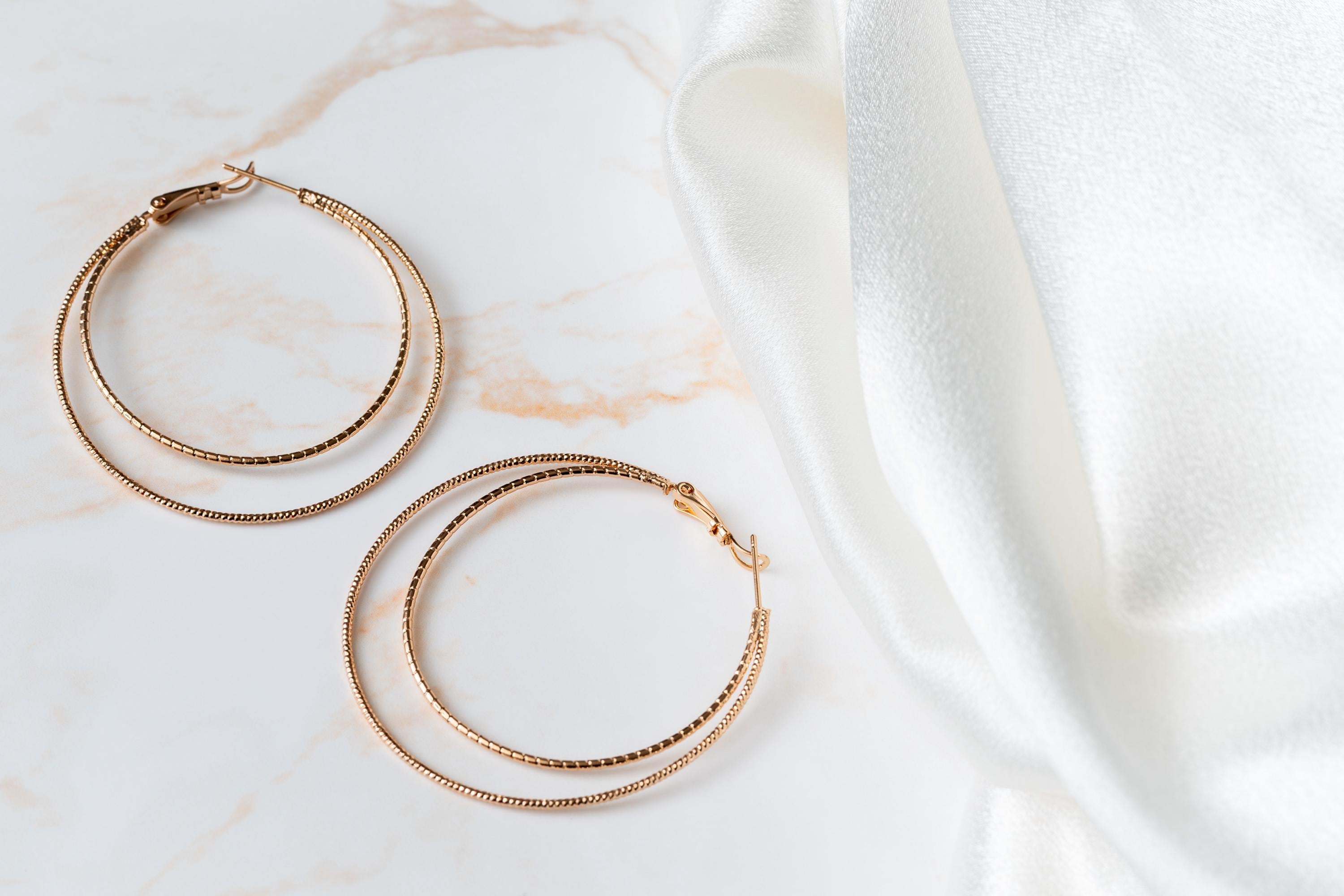 Gold Double Hoop Earrings with Handwritten Note for Women, Custom Message Large Hoop Earrings, Perfect Anniversary Birthday Gift for Wife