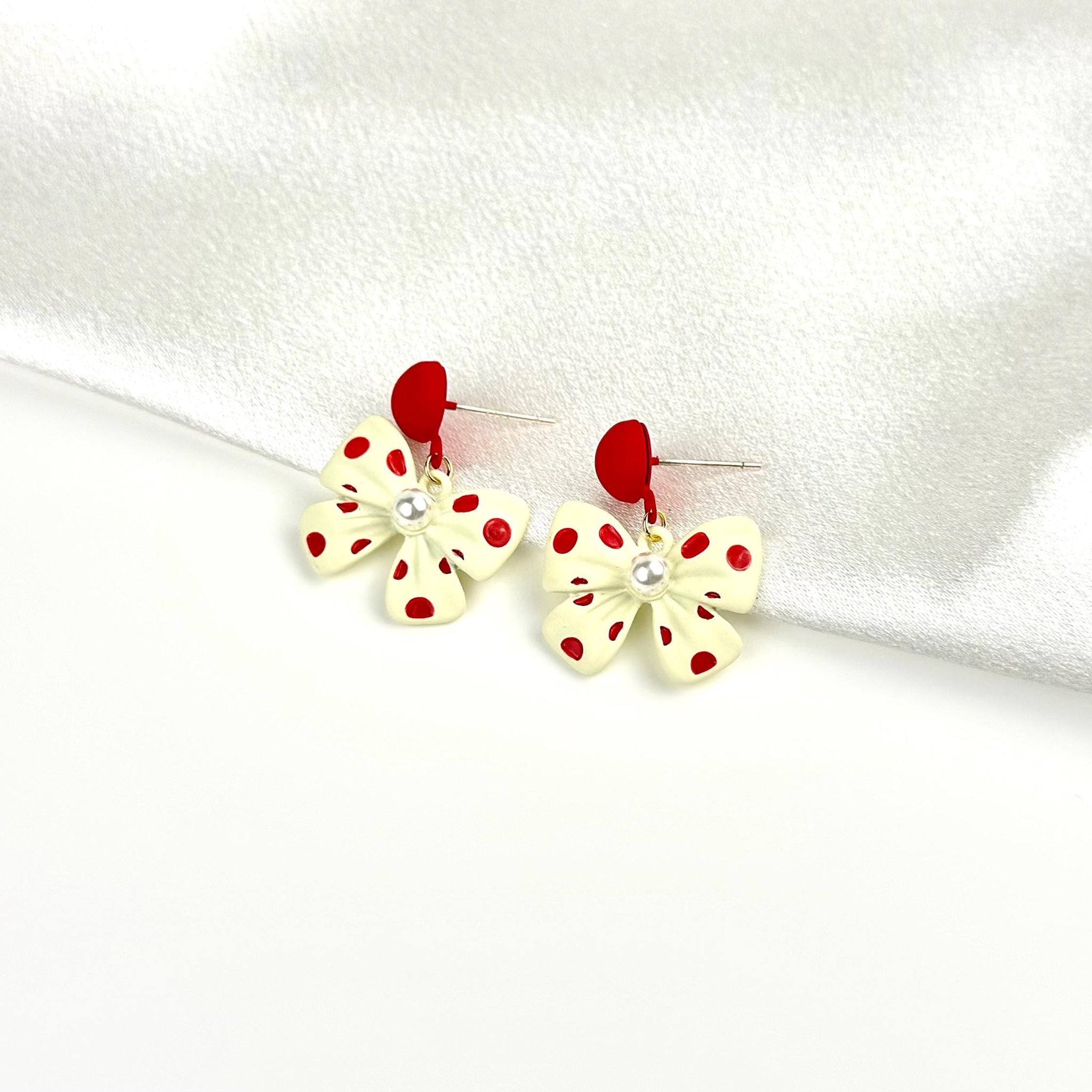 Christmas Dangle Earrings, Christmas Gift, Christmas Bow Drop Earrings, Holiday Party, Stocking Stuffers, Christmas jewelry Gift for Her