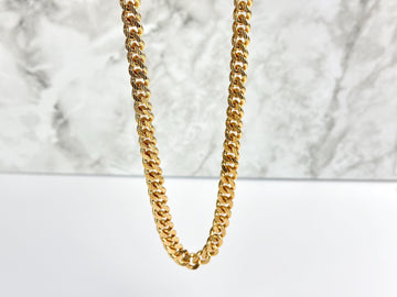 18k Gold Cuban Link Chain for Men, Personalized note Necklace Gift for Him, Waterproof Real Gold Filled Over Sterling Silver Curb Chain Gift