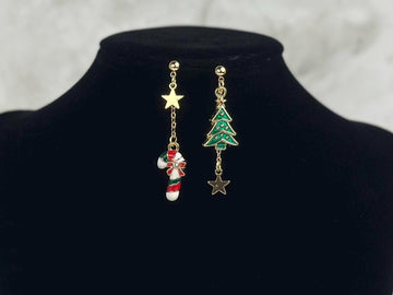 Christmas Earrings, Christmas Gift, Christmas Tree Festive Dangle Earrings, Holiday Party, Stocking Stuffers, Christmas jewelry Gift for Her