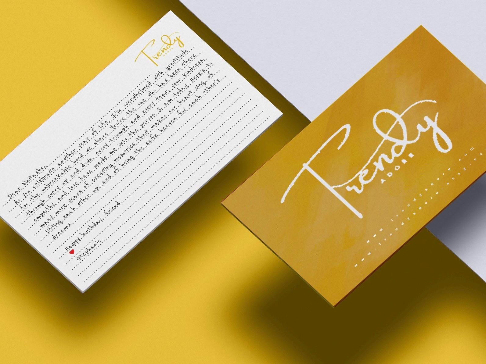 This is a TrendyAdore message card that allows buyer to write any custom message for potential buyers