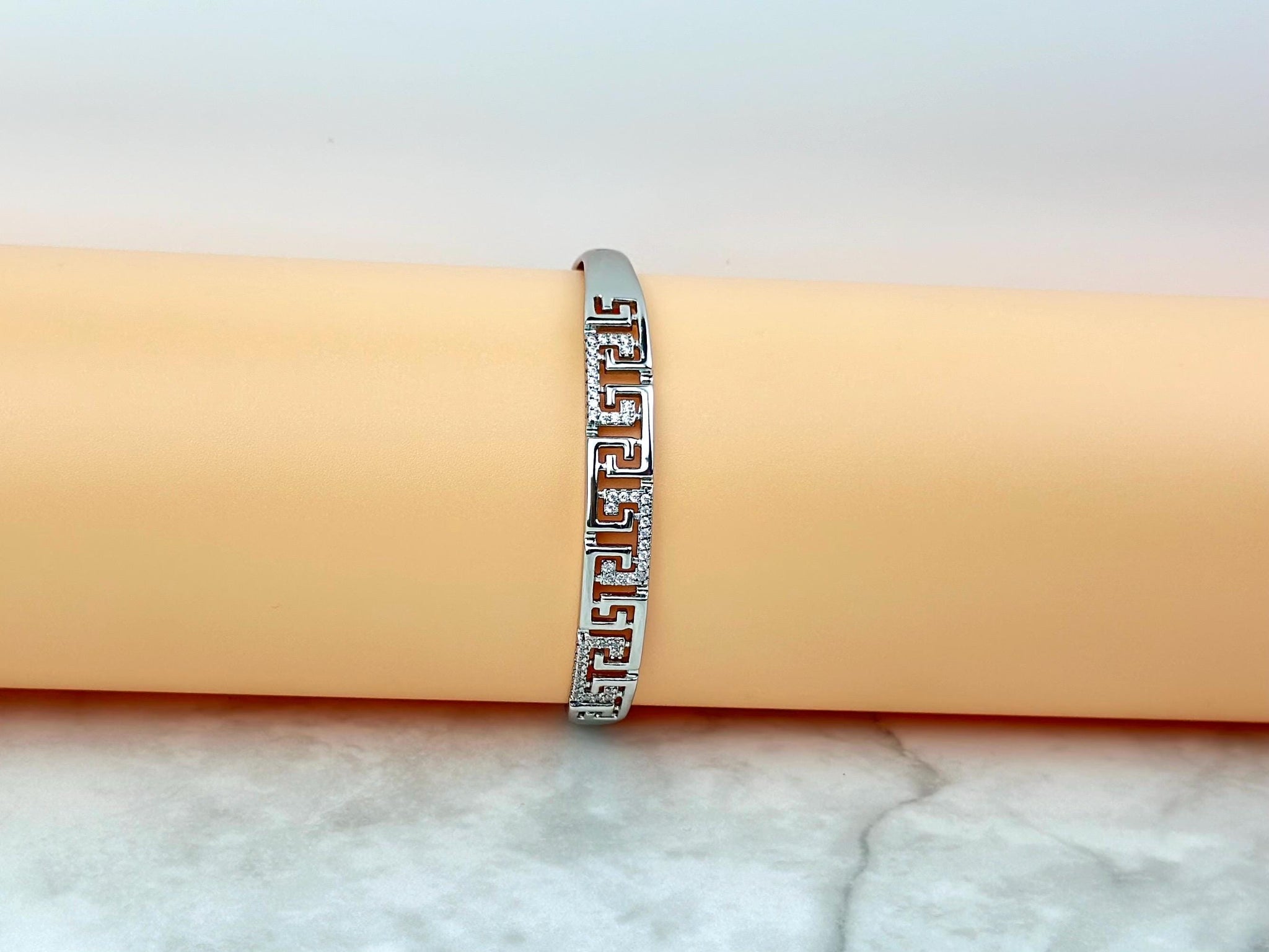 Stackable Sterling Silver Bracelet with Personalized Message, Trendy Bangle Bracelet, Unique Nontarnish Bracelet Jewelry Gift for Spouse