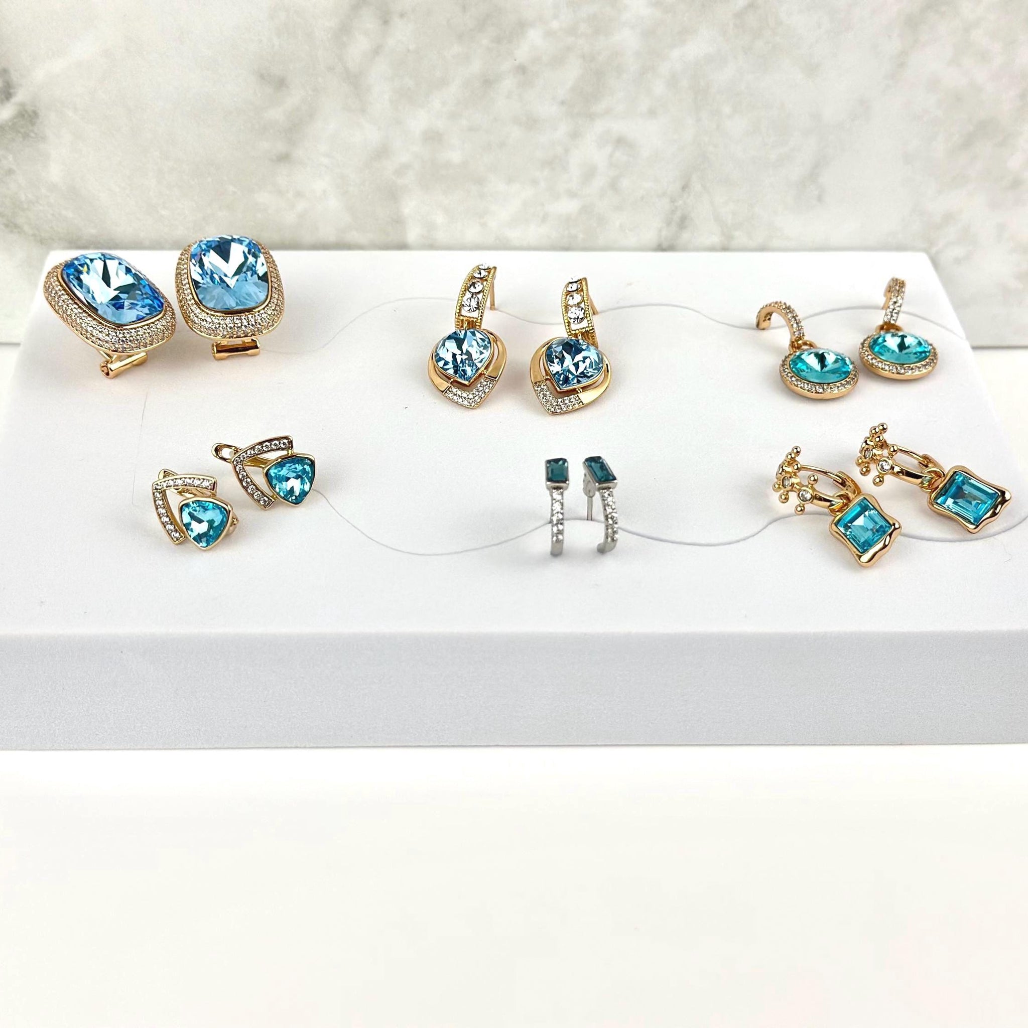 6 Piece Blue Turquoise Earring Set with Handwritten Note for Women, Dangle, Hoop & Stud  Jewelry Collection, Gift for Her, Christmas Gift