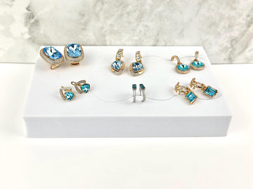 6 Piece Blue Turquoise Earring Set with Handwritten Note for Women, Dangle, Hoop & Stud  Jewelry Collection, Gift for Her, Christmas Gift