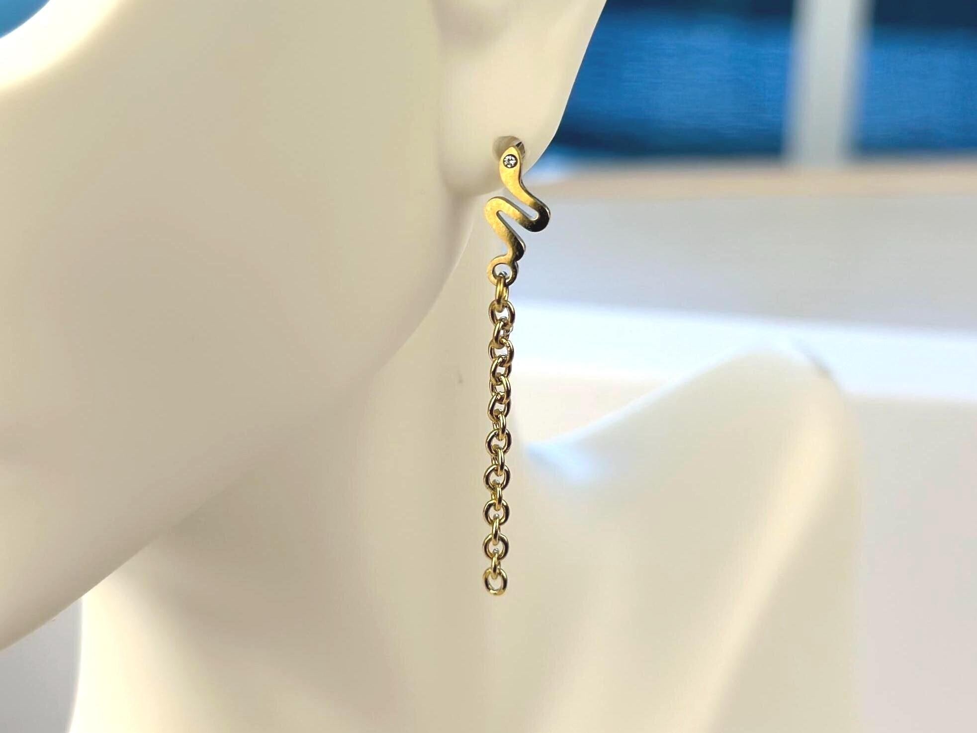 Elegant Gold Filled Snake Chain Dangle Earring for For Women Ladies Teens Jewelry gift for Her Perfect Gift for Girlfriend Bridesmaids