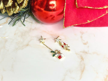 Mismatched Christmas Earrings, Christmas Gift, Candy Cane Dangle Earring, Christmas Party, Stocking Stuffers, Christmas jewelry Gift for Her